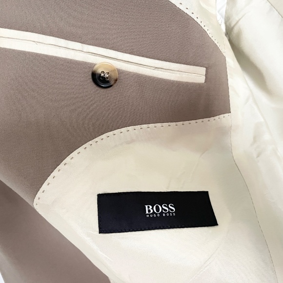Hugo Boss Men’s Blazer Single breast Wool Stretch blend Taupe Tan Beige 48R - Picture 7 of 16